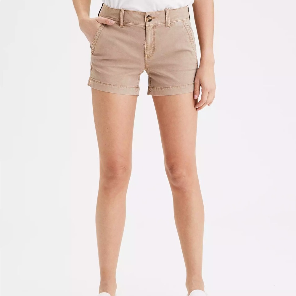 Khaki Midi Shorts